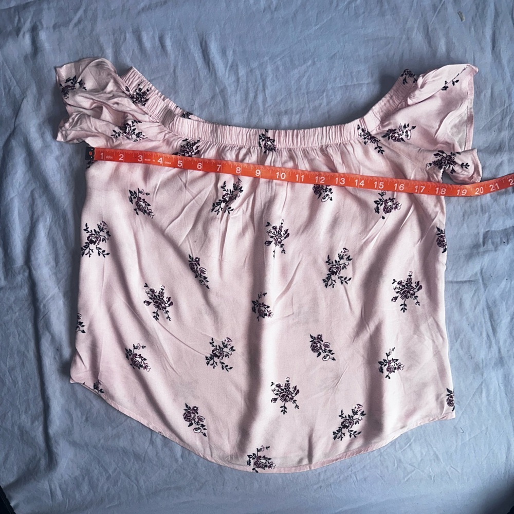 Abercrombie & Fitch Women's Off-Shoulder Pink Floral Top - Picture 7 of 8